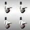 Service Caster 3.5 Inch 316SS Maroon Poly Swivel 1-5/8 Inch Stem Caster Set Lock Brake SCC SCC-SS316TTLEX20S3514-PPUB-MRN-158-4 - alternate 1